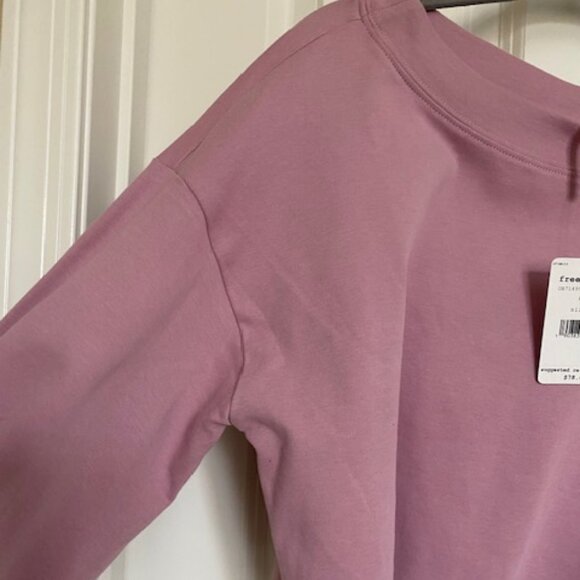 Free People  Holala Statement Sleeve  Crop Sweatshirt  Rose  XS - Picture 5 of 13